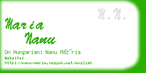 maria nanu business card
